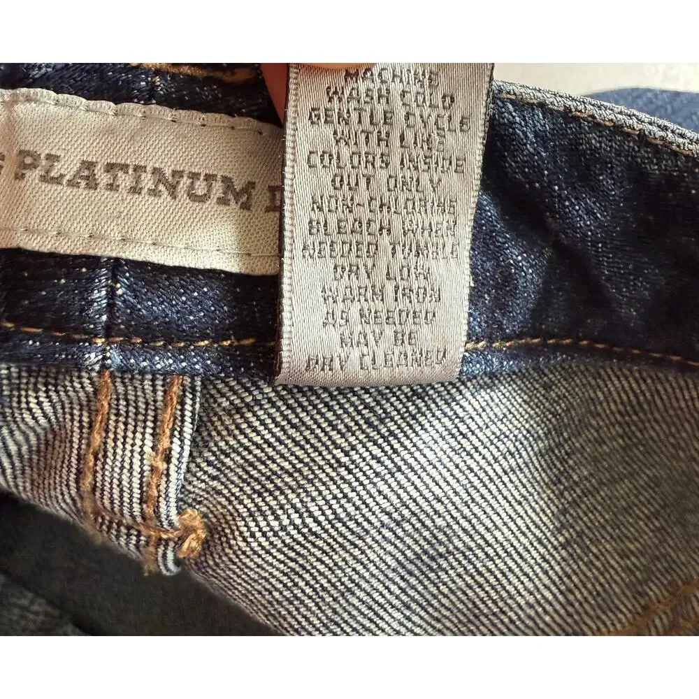 Chico's Platinum Denim Cropped Jeans Womens 6 Blue 5-Pockets Wide-Leg Summer